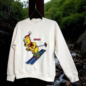 JCPenney x Haribo Sweatshirt XS Gummy Bear Holiday‎ Skiing Bear Women New